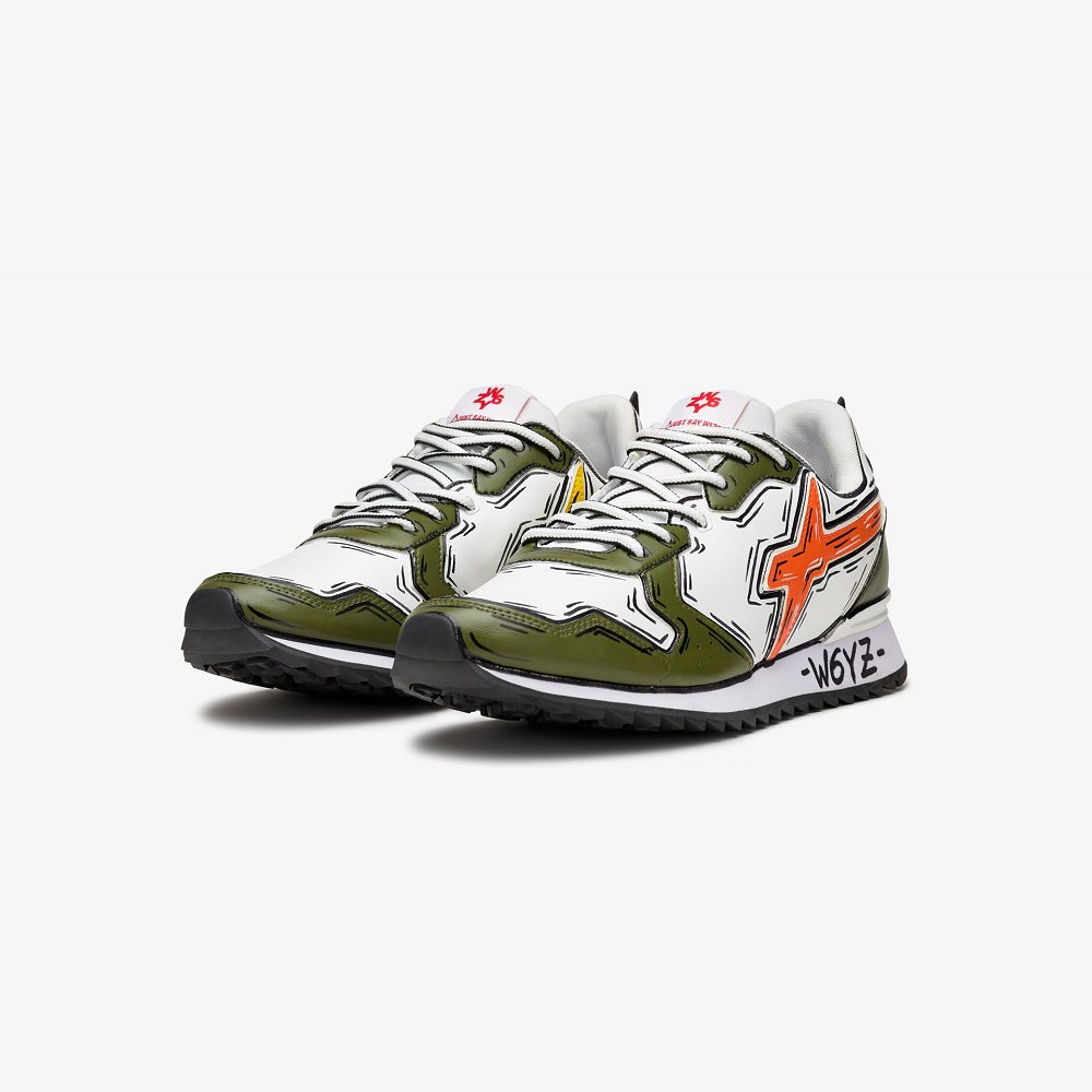 Basket W6YZ Green/White/Orange Homme | ZBU-56955716